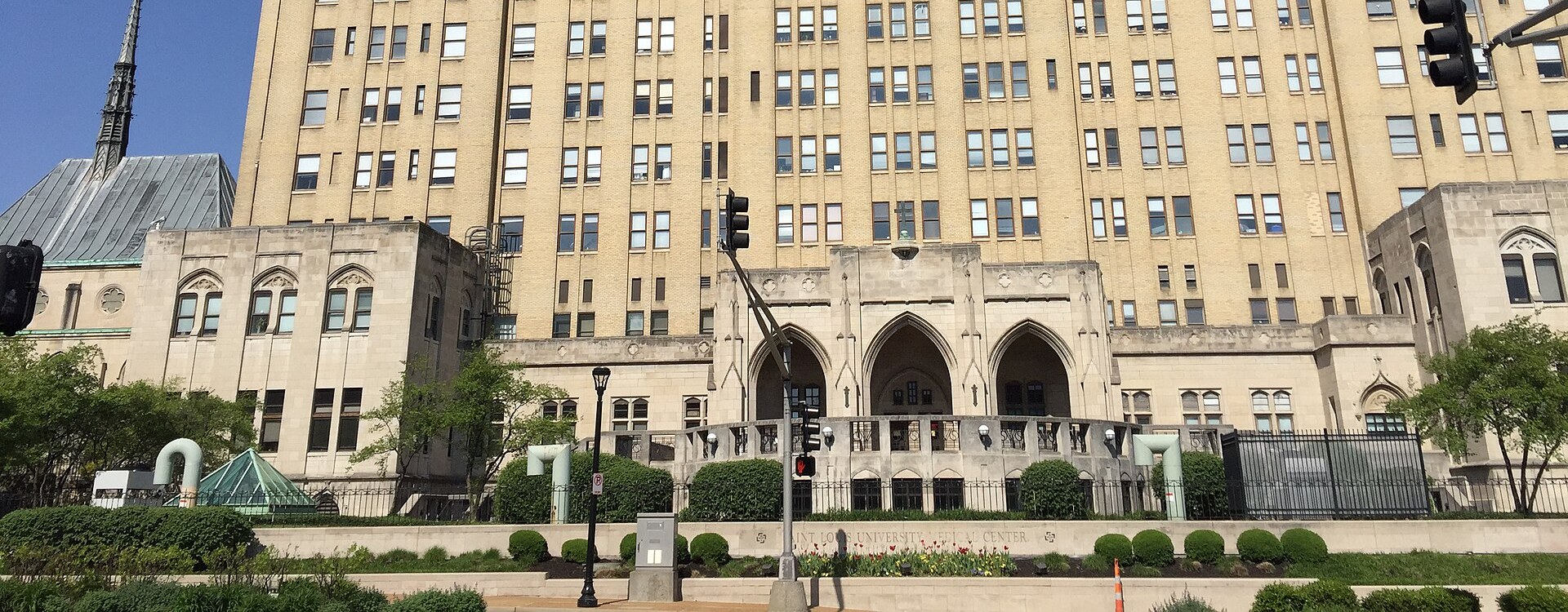 Saint Louis University Medical Center entrance on South Grand Boulevard