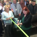 Tiffany Greenwood cuts the ceremonial ribbon formally opening up the Greenwood Surgical Lounge